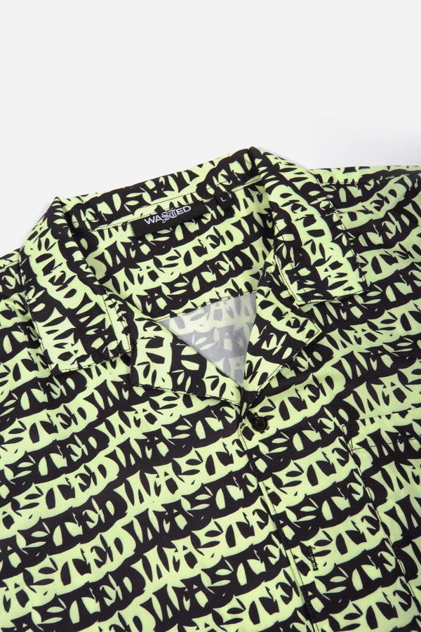 Chemises - Wasted Paris - Allover Method Shirt // Lime Yellow/Black - Stoemp