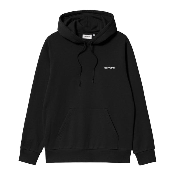Hooded Script Embroidery Sweat // Black/White