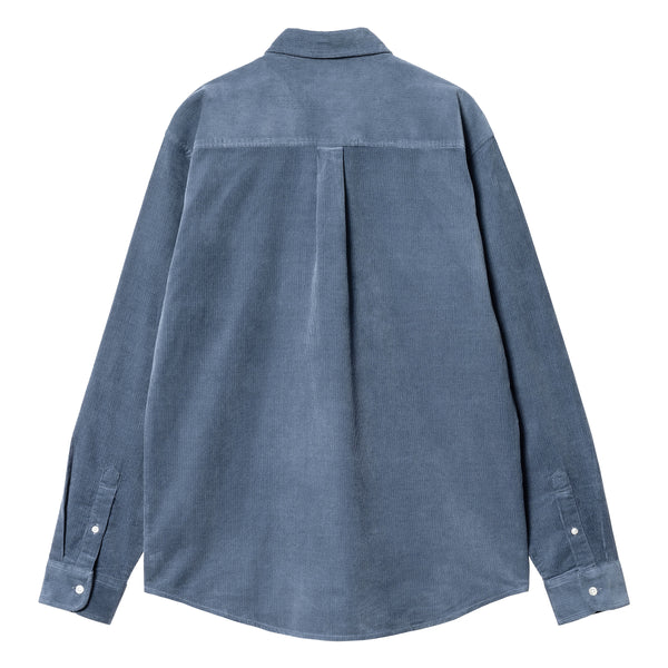 LS Madison Fine Cord Shirt // Hudson Blue/Black