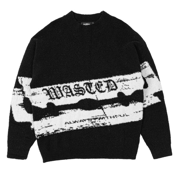 Razor Pilled Sweater // Black/White