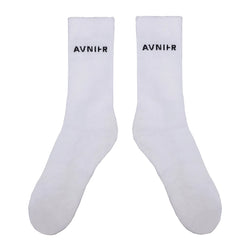 Chaussettes - Avnier - Loop Horizontal Socks // White - Stoemp