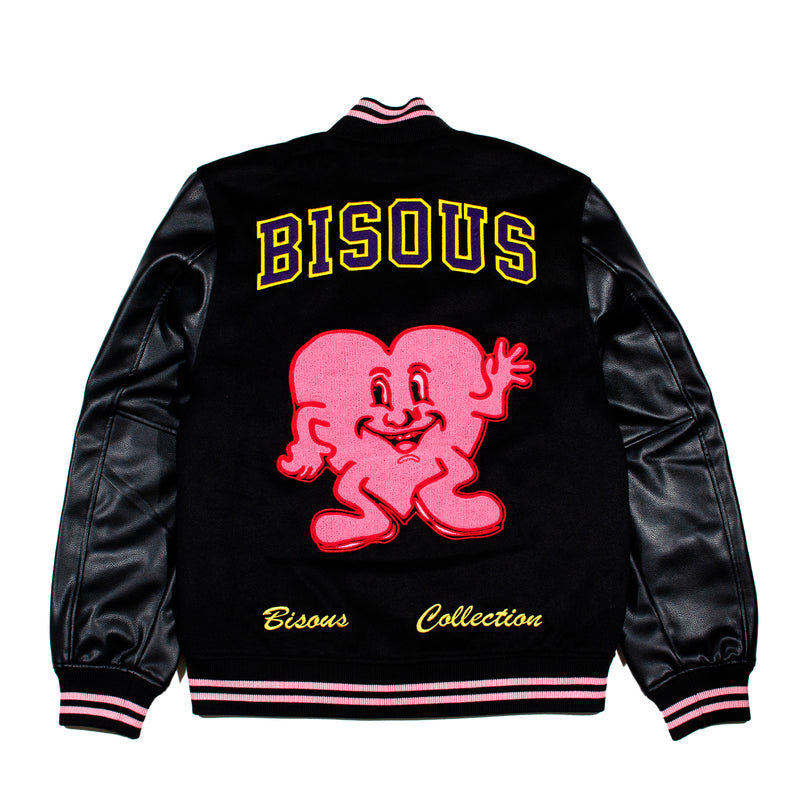 Bisous Varsity Jacket // Black