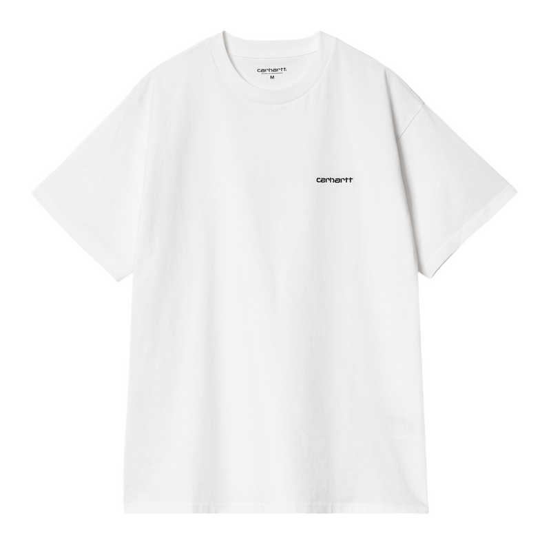 SS Script Embroidery T-shirt // White/Black