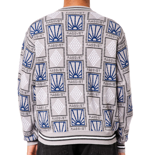 Pattern Logo Jacquard Sweater Knit // Light Grey