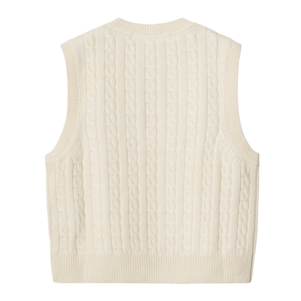 W' Signature Vest Sweater // Natural/Dusty Ice