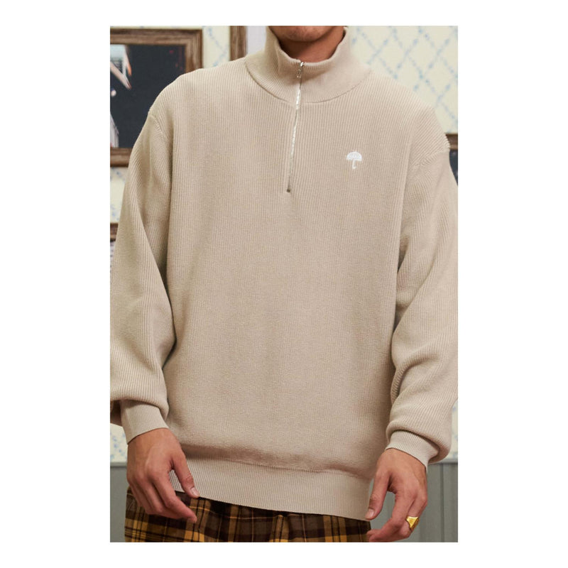 Diploma Quarter Zip Knit // Beige