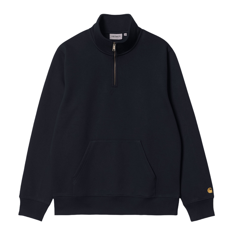 Chase Neck Zip Sweat // Dark Navy/Gold