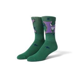 Sassy H Crew Sock // Forest Green