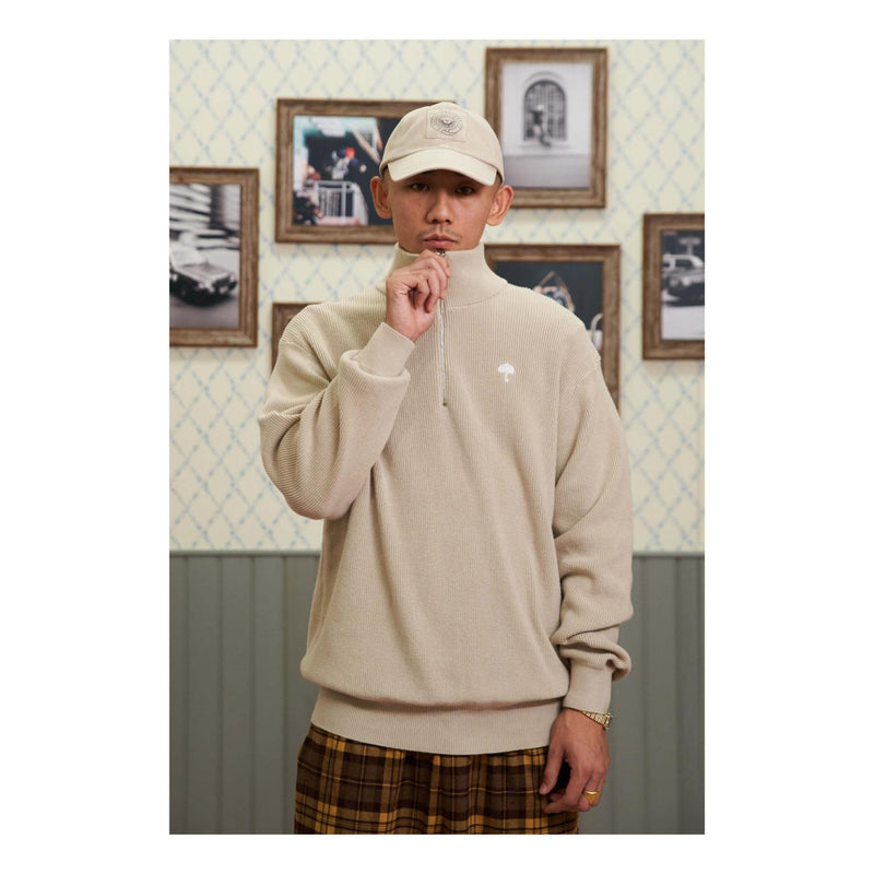 Diploma Quarter Zip Knit // Beige