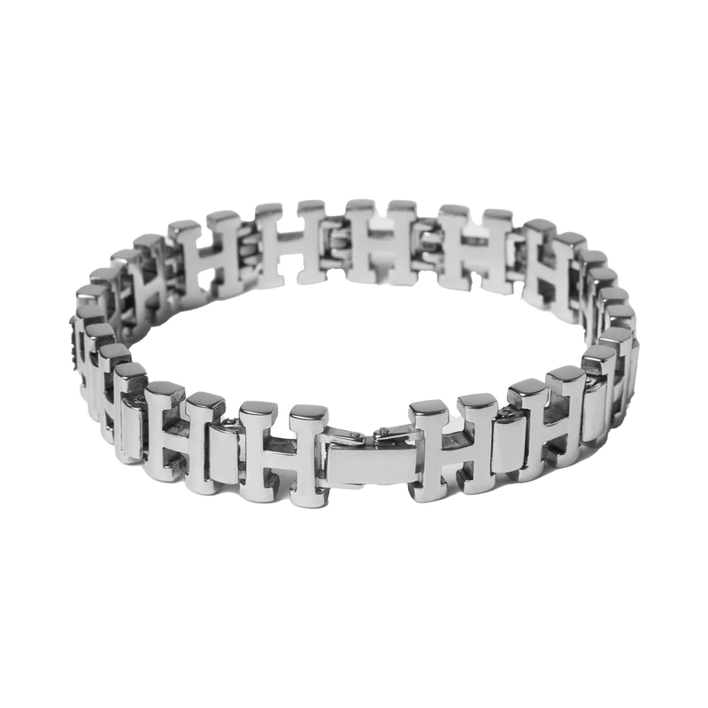 H Link Bracelet // Silver