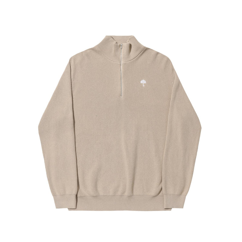 Diploma Quarter Zip Knit // Beige