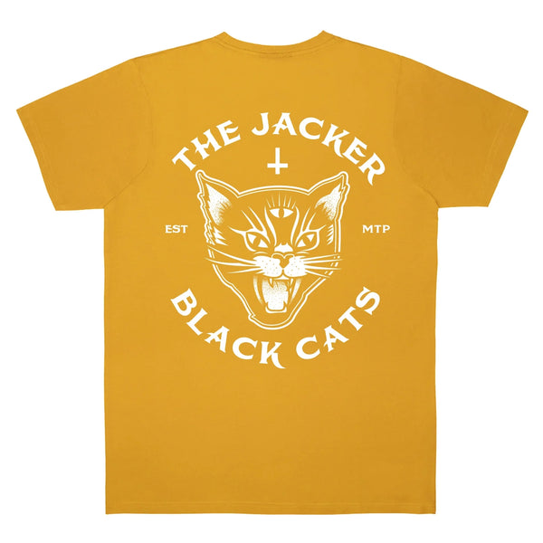 T-shirts - Jacker - Black Cats T-shirt // Mustard - Stoemp