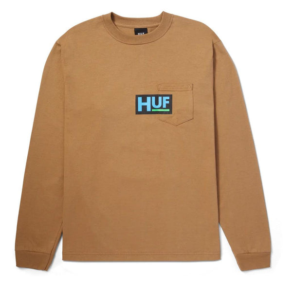 T-shirts - Huf - Busy L/S Pocket Tee // Camel - Stoemp