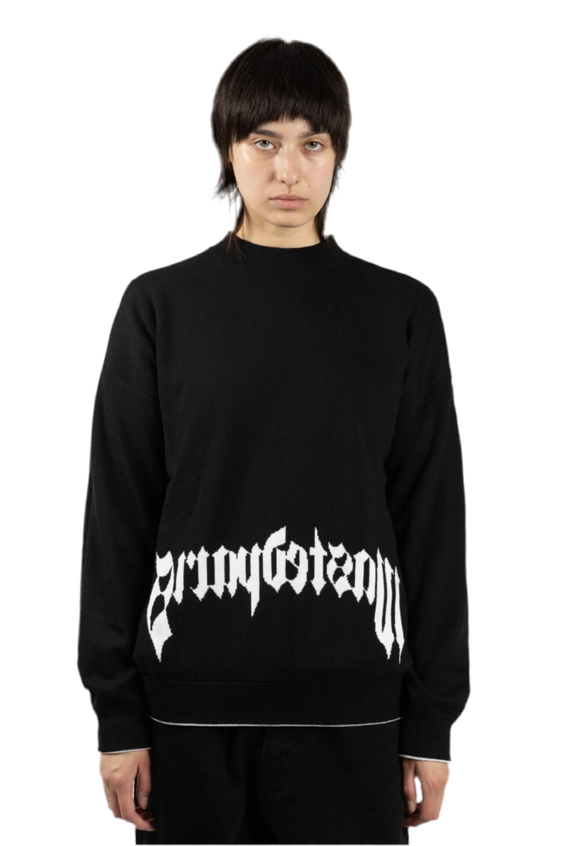 Pitcher Reverse Sweater // Black/White