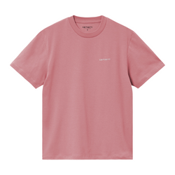 W' SS Script Embroidery T-Shirt // Dusty Rose/Moonbeam