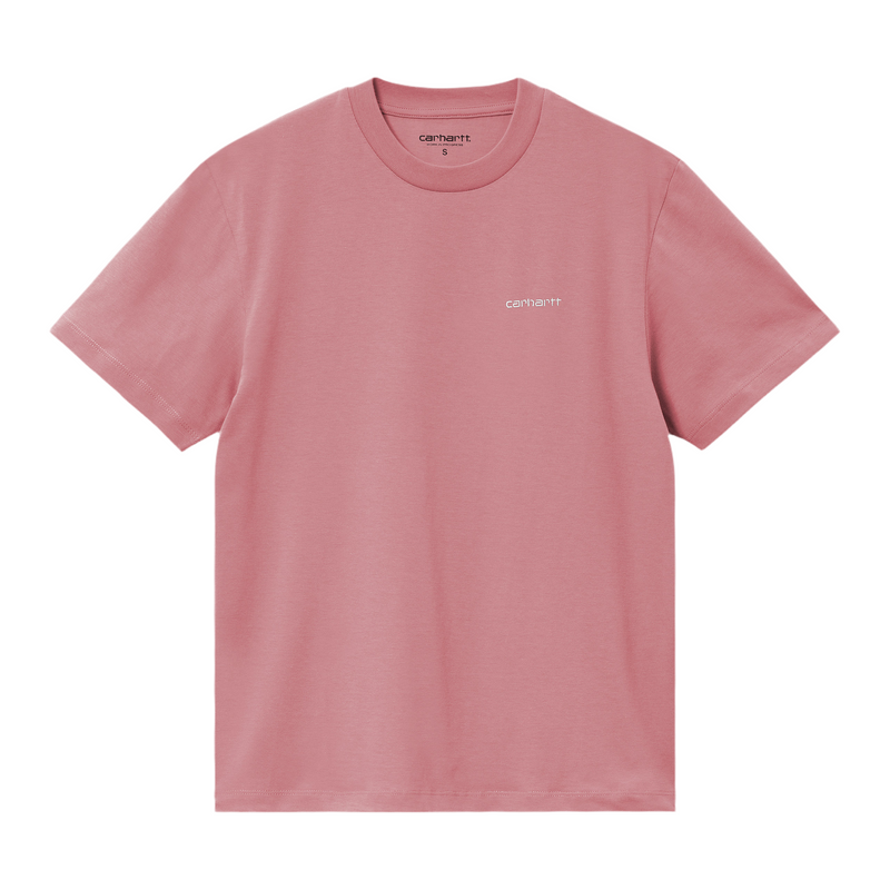 W' SS Script Embroidery T-Shirt // Dusty Rose/Moonbeam