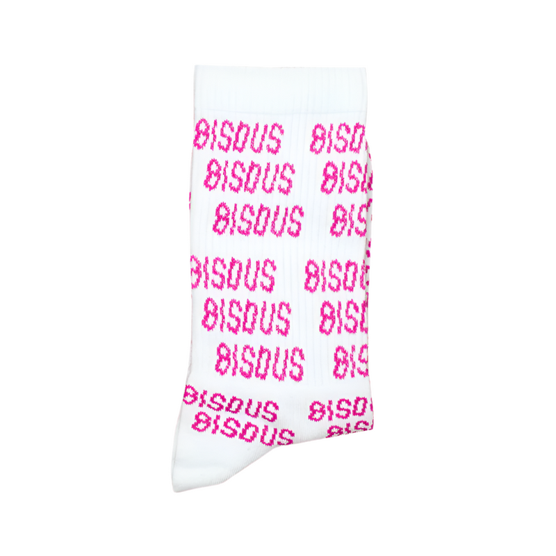 All Over Bisous Socks // White/Pink