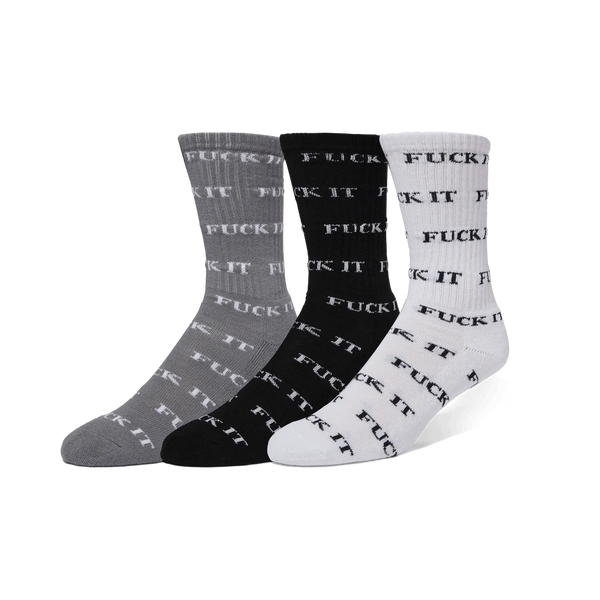 Fuck It 3 pack Sock // Multi