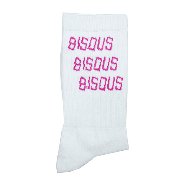 Bisous x3 Socks // White/Pink