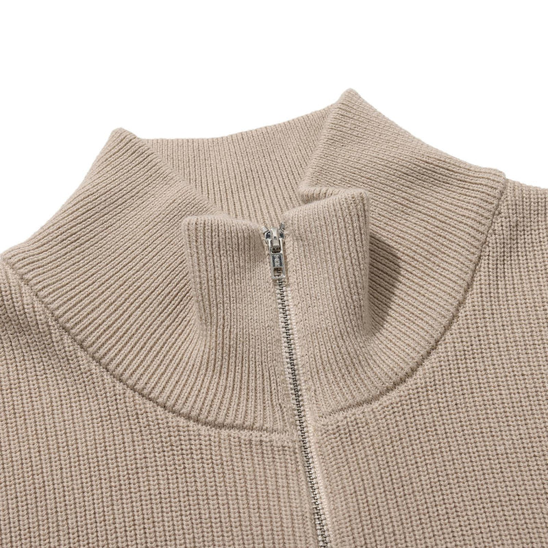 Diploma Quarter Zip Knit // Beige