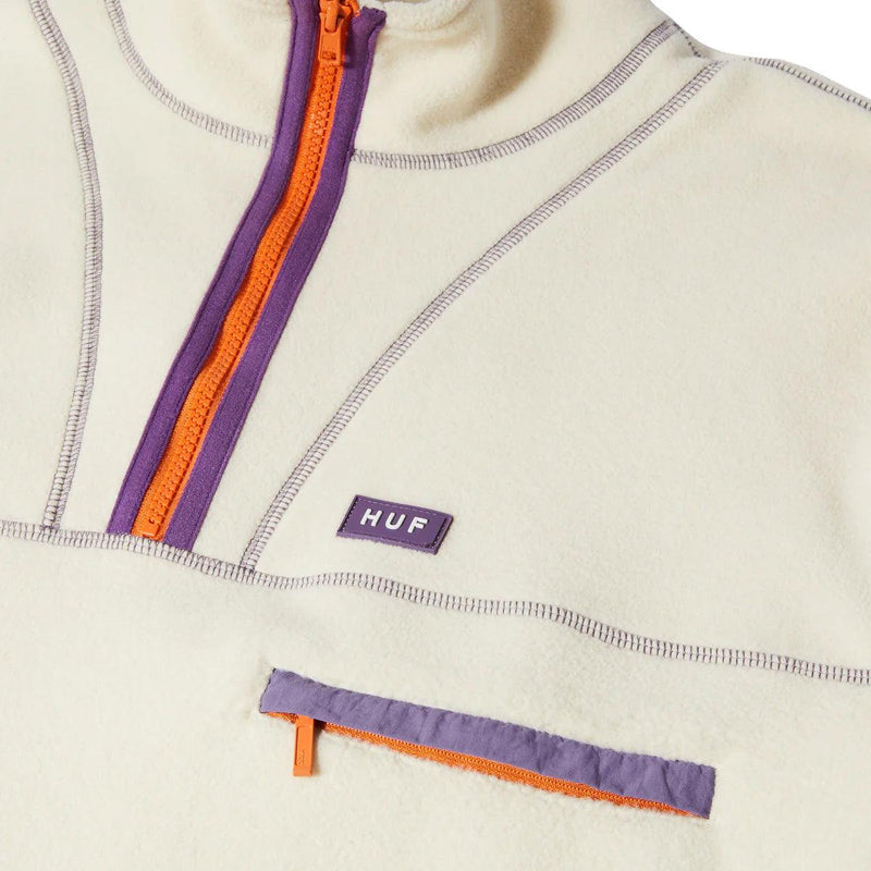 Sweats sans capuche - Huf - Elysian Quarter Zip Fleece // Bone - Stoemp