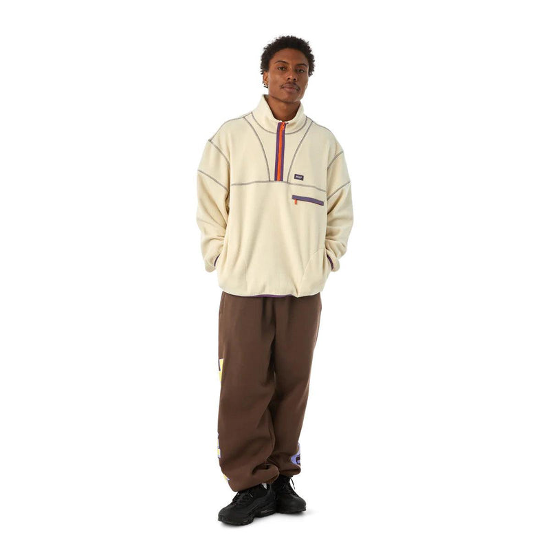 Sweats sans capuche - Huf - Elysian Quarter Zip Fleece // Bone - Stoemp