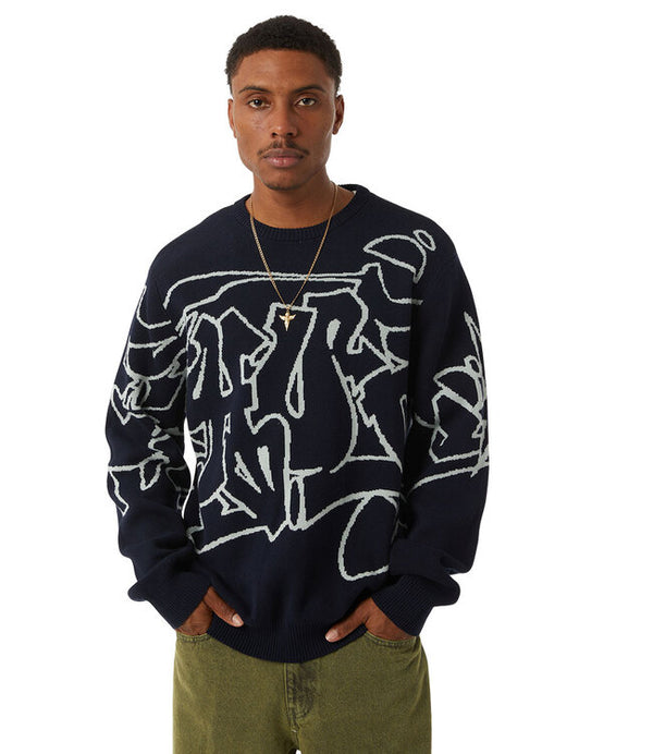 Outlines Crewneck Sweater // Navy