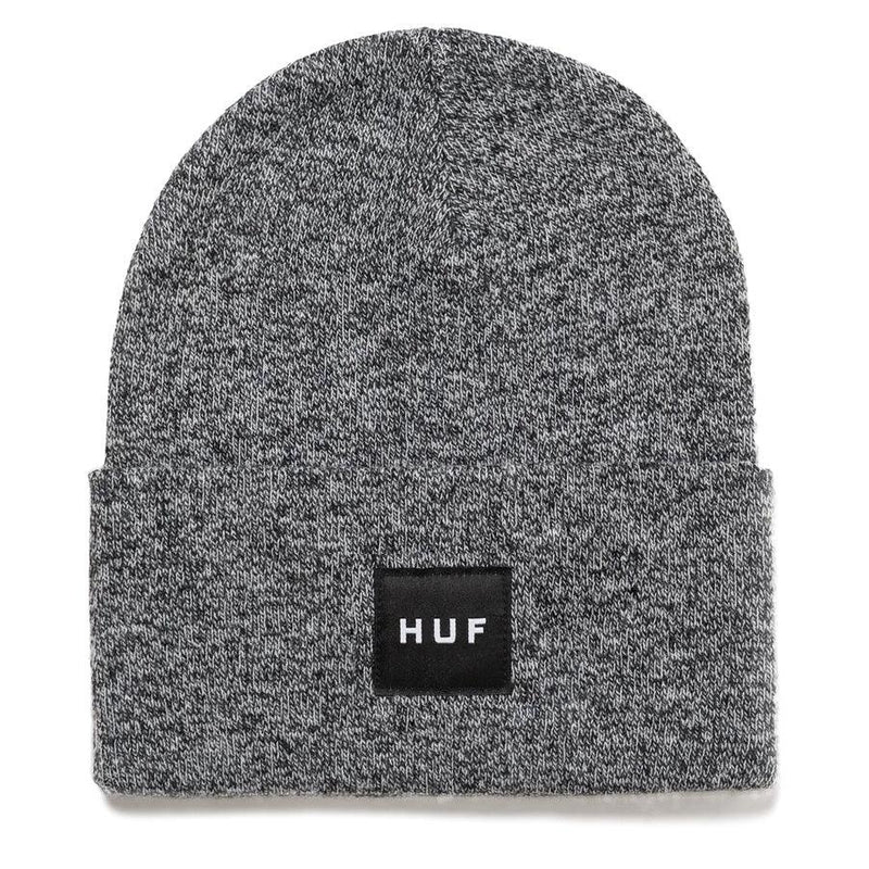 Bonnets - Huf - Melange Box Logo Beanie // Black - Stoemp
