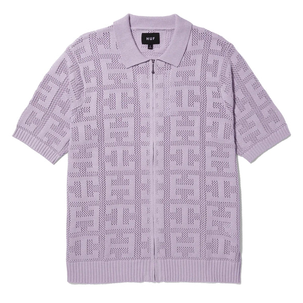 Monogram Jacquard Zip Sweater // Lavender