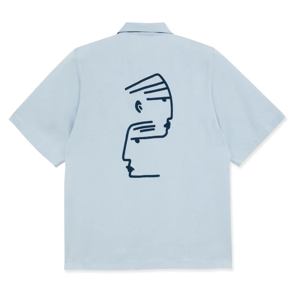 Chemises - Polar - Dual Personality Bowling Shirt // Light Blue/Navy - Stoemp