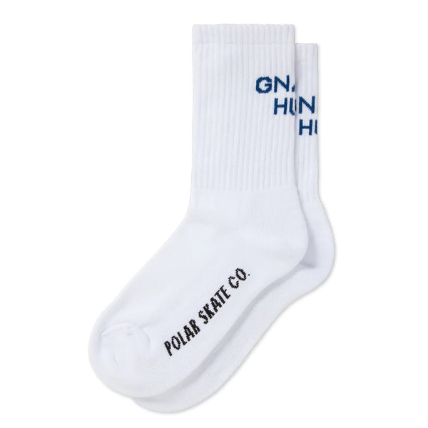 Gnarly Huh! Socks // White/Blue