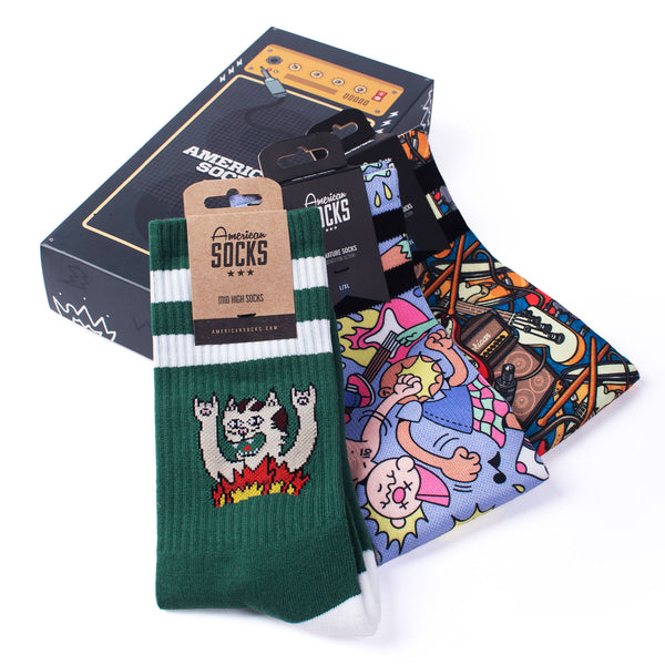 Pack de 3 Chaussette American Socks Enceinte Rock Unisexe Vue de coté
