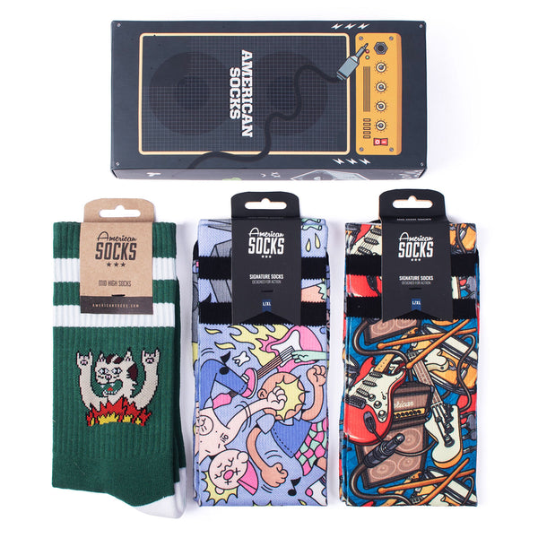 Pack de 3 Chaussette American Socks Enceinte Rock Unisexe Vue de face