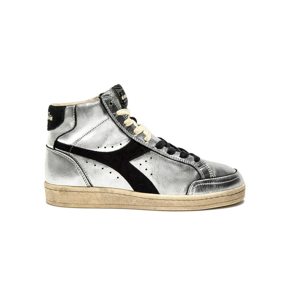 sneakers diadora heritage Prestige Metal high Used silver vue de profil 