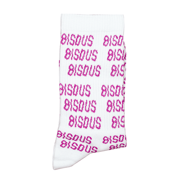 Chaussettes - Bisous Skateboards - Bisous Socks Allover // White/Pink - Stoemp