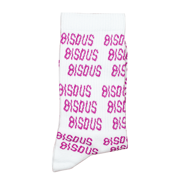 Bisous Allover Socks // White/Pink
