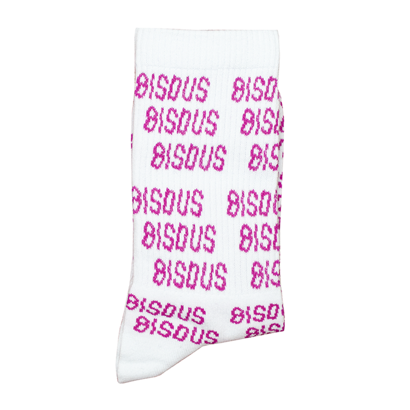 Bisous Allover Socks // White/Pink