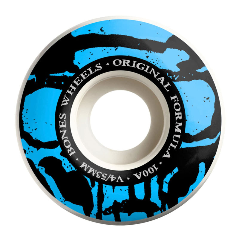 Roues Bones Wheels Bleu v4 53mm 100A vue de face