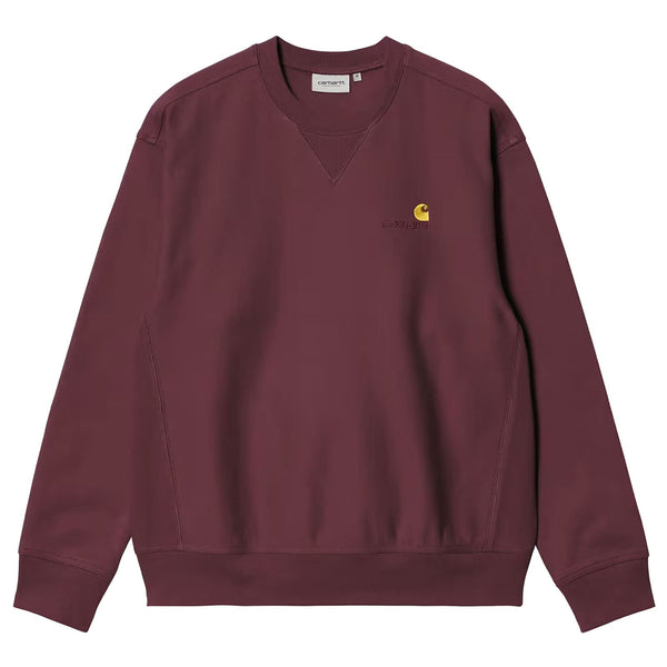 Sweat Carhartt script en bordeaux vu de face