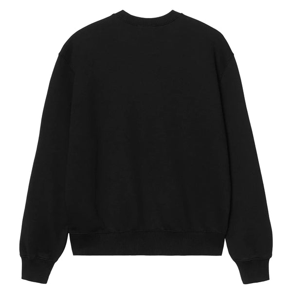 Crewneck Carhartt Noir Hommes Broderie Trèfle Vue de dos