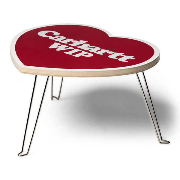 Table basse Carhartt coeur rouge vue de face 