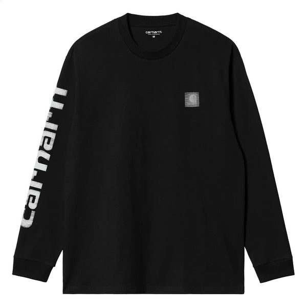 T-shirt Longue manche Carhartt Noir Motif photo Vue de face