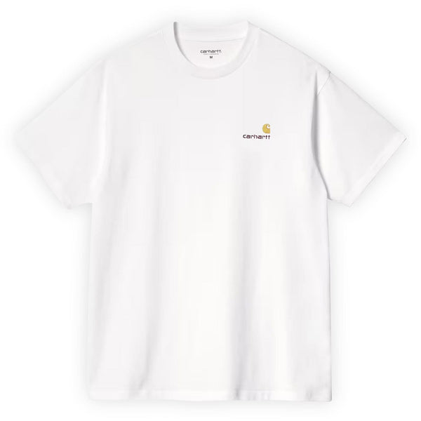 T-shirt carhartt blanc broderie american script carhartt vue de face