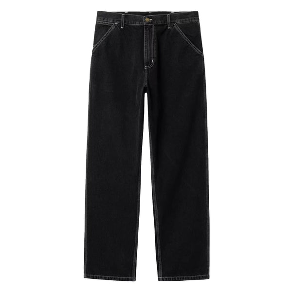 Pantalon Jeans Carhartt Noir couture Blanche Homme - Vue de face