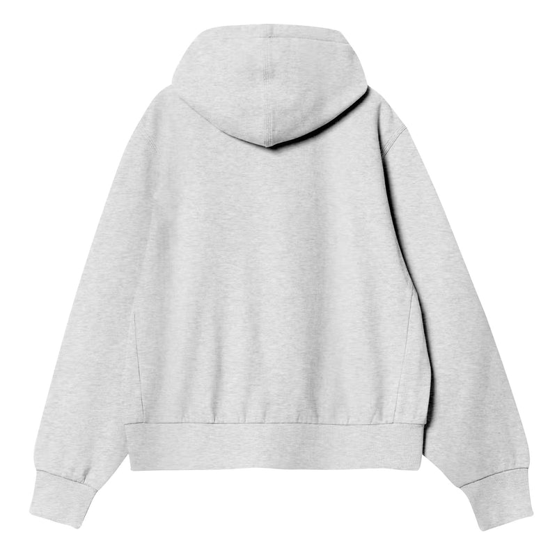 Pull a capuche carhartt gris femme logo american script vue de dos 