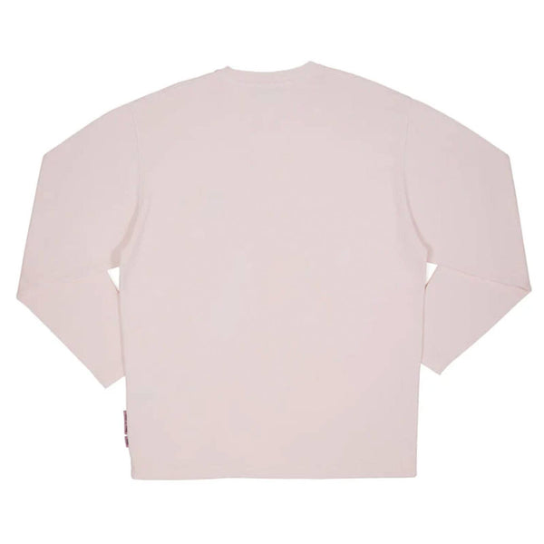 Sweat crewneck bisous skateboard rose effet usé avec broderie x3 bisous rouge a l'avant - vue de dos 