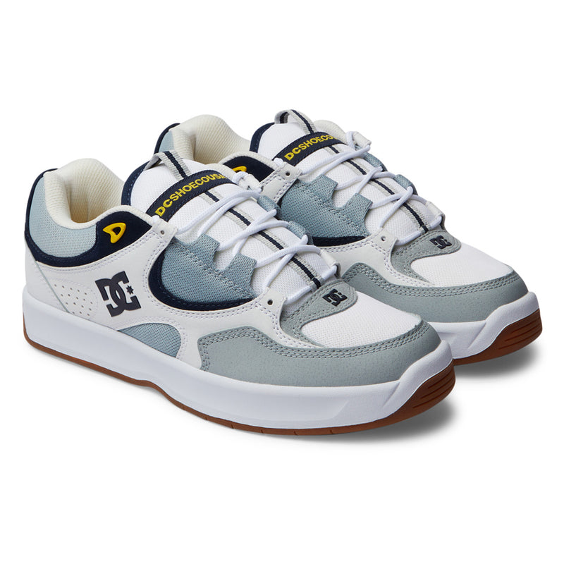 Chaussure de Skate DC Shoes Homme Blanc Gris vue de coté
