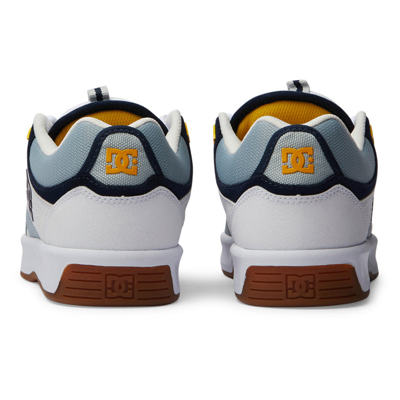 Chaussure de Skate DC Shoes Homme Blanc Gris vue de dos