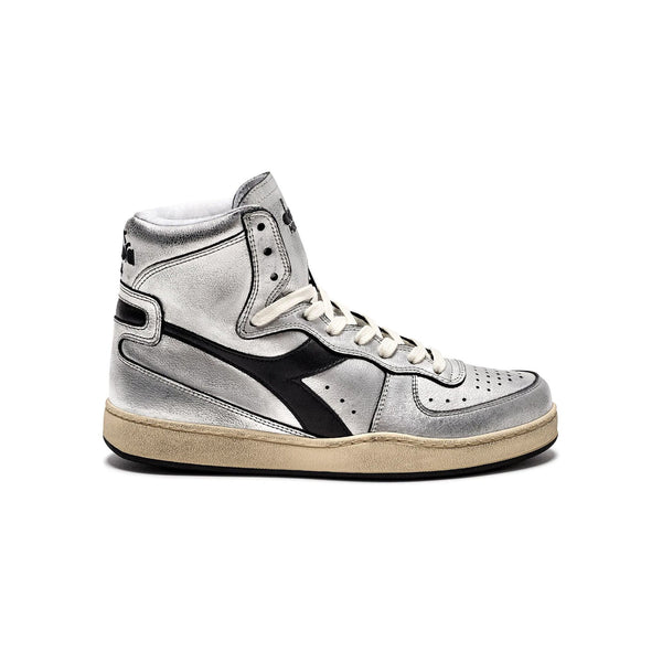 Diadora Heritage - MI Basket Silver Used - Silver Metallized / Black / argent femmes 