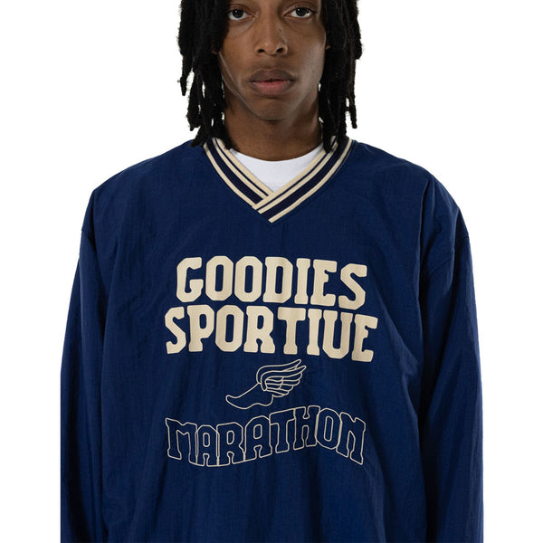 Veste Crewneck Goodies Sportive Bleu Vue de face mannequin